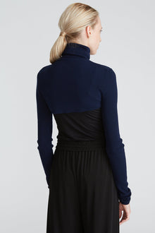 Halston | Mina Turtleneck Shrug | Navy