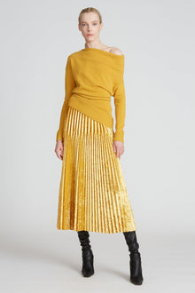 Halston | Jayda Shoulder Drape Sweater | Dijon
