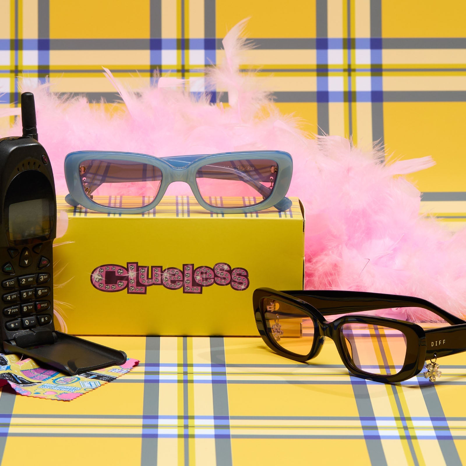 Womens | Cher Sunglasses | Light Blue | Pink Gradient Lenses