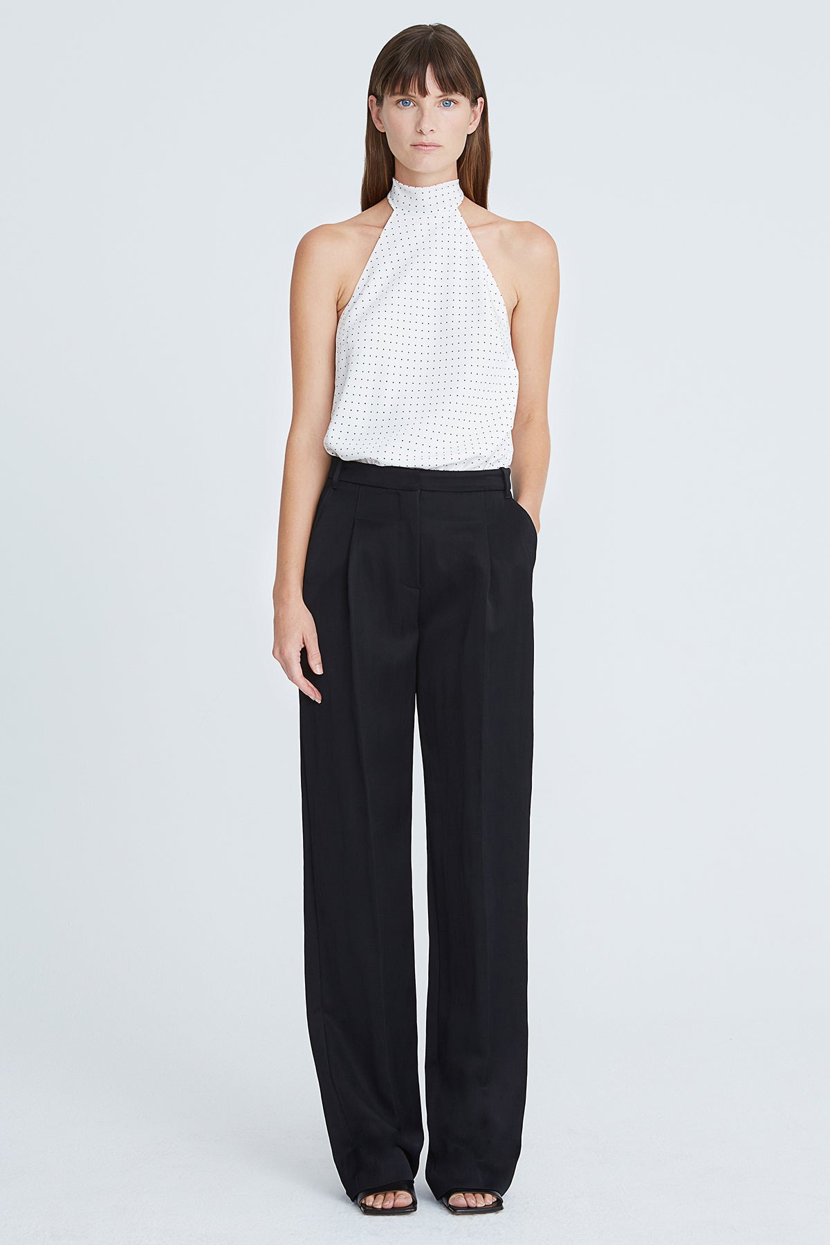 Halston | Loren Cdc Micro Dot Top | Chalk/Black Micro Dot Print