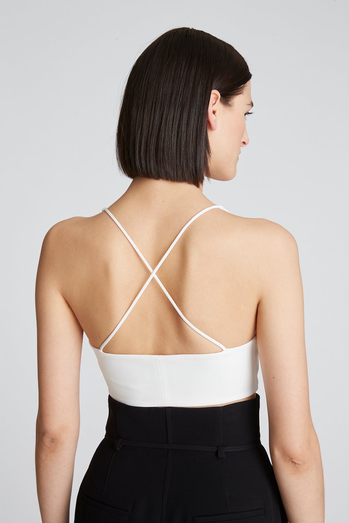 Halston | Gwen Crepe Scoop Neck Bralette | Chalk