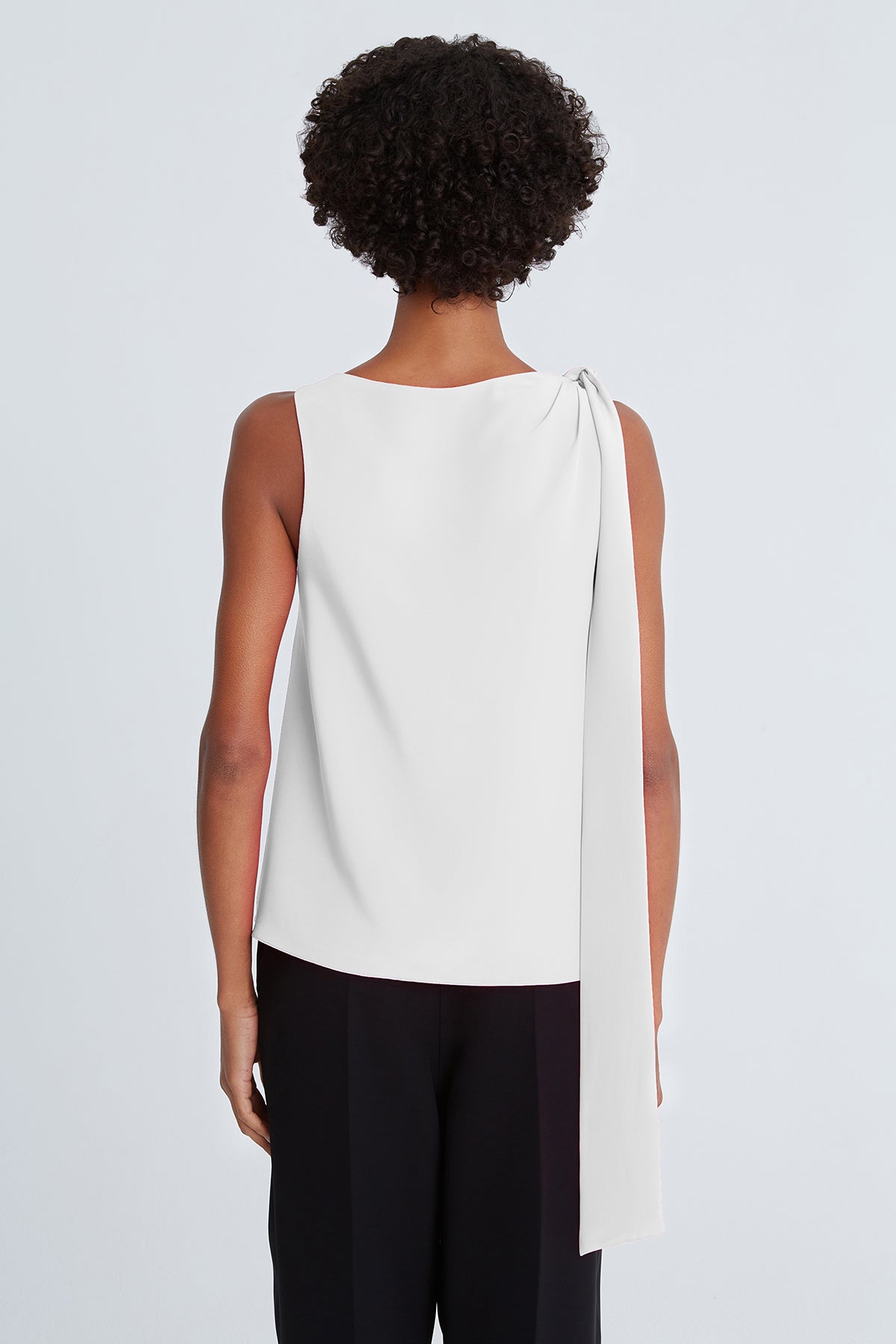 Halston | Iliana Crepe Draped Top | Chalk