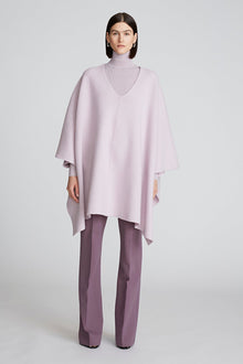 Halston | Bridget Poncho In Boiled Wool | Light Plum