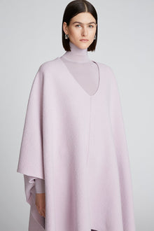 Halston | Bridget Poncho In Boiled Wool | Light Plum