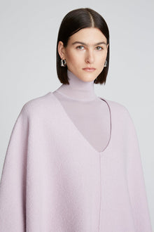 Halston | Bridget Poncho In Boiled Wool | Light Plum