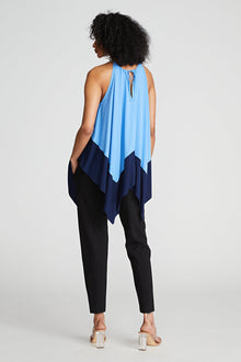 Halston | Kavita Top In Crepe De Chine | Medium Blue