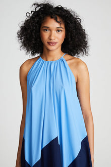 Halston | Kavita Top In Crepe De Chine | Medium Blue