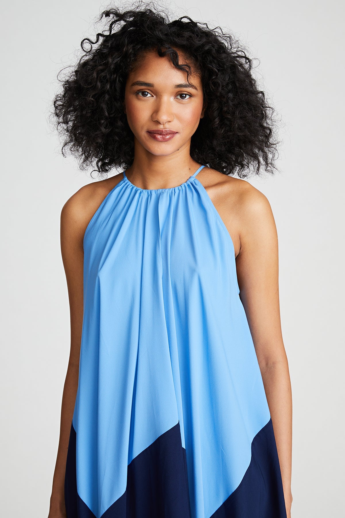 Halston | Kavita Top In Crepe De Chine | Medium Blue