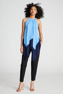 Halston | Kavita Top In Crepe De Chine | Medium Blue