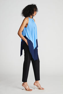 Halston | Kavita Top In Crepe De Chine | Medium Blue