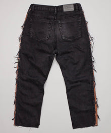 Hooligans Low Waist Relaxed Straight Leg Denim Jeans | Black Van