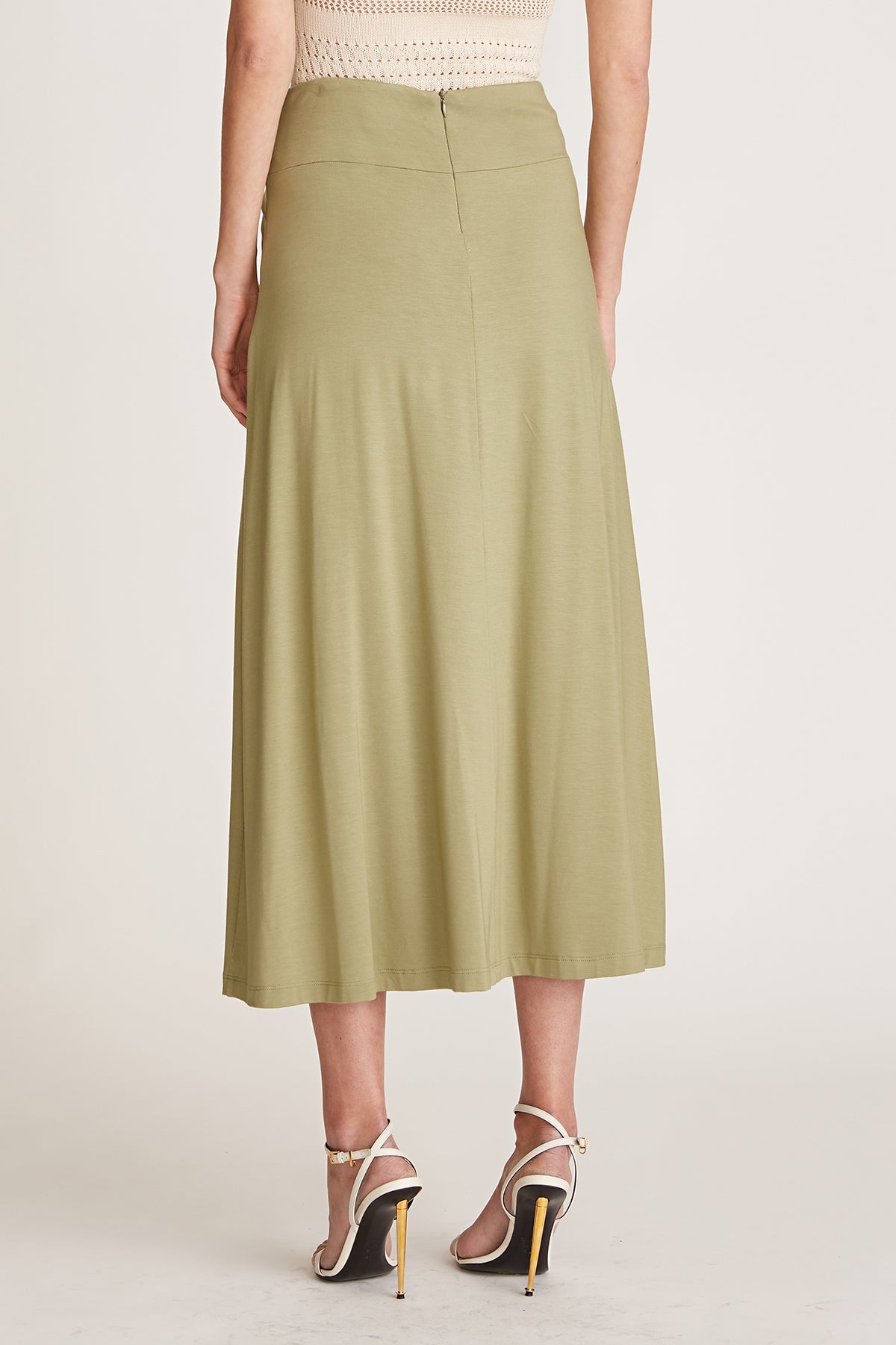 Halston | Gianna Twist Jersey Skirt | Celadon