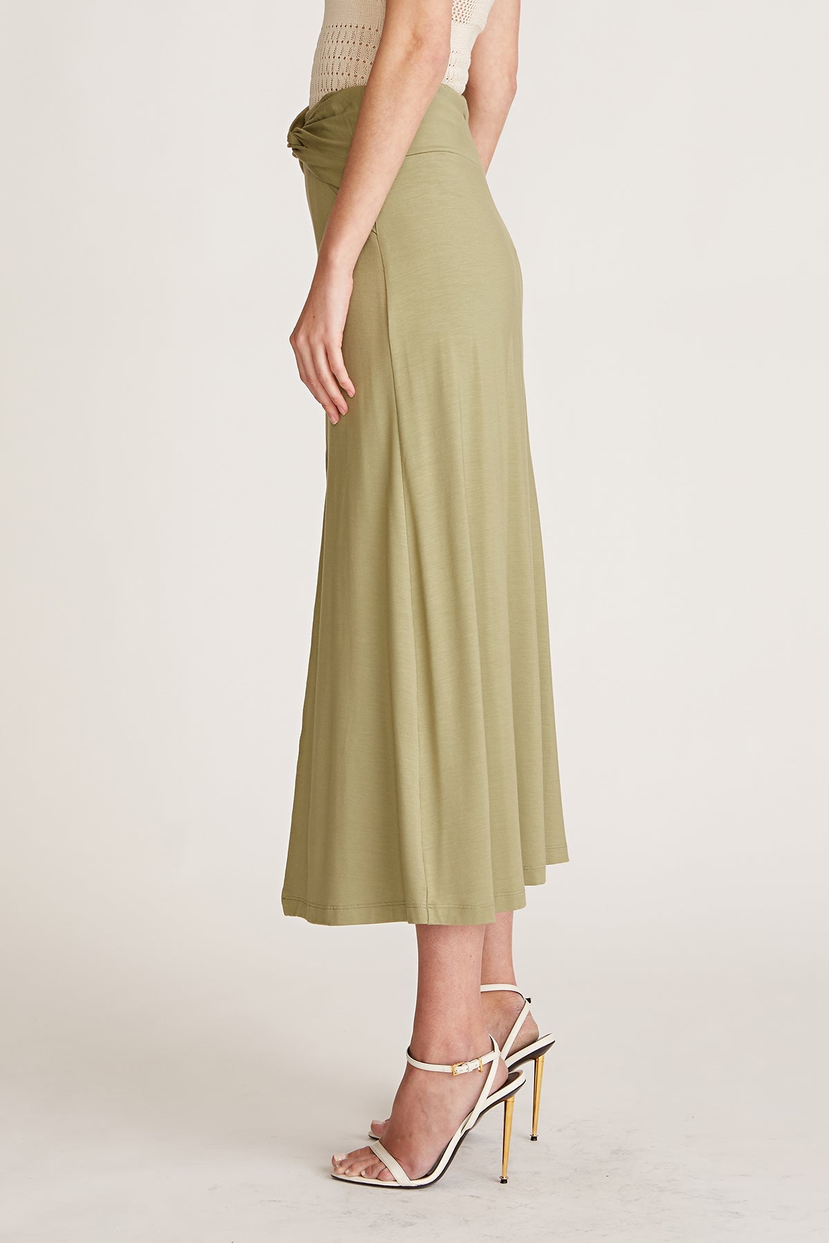 Halston | Gianna Twist Jersey Skirt | Celadon