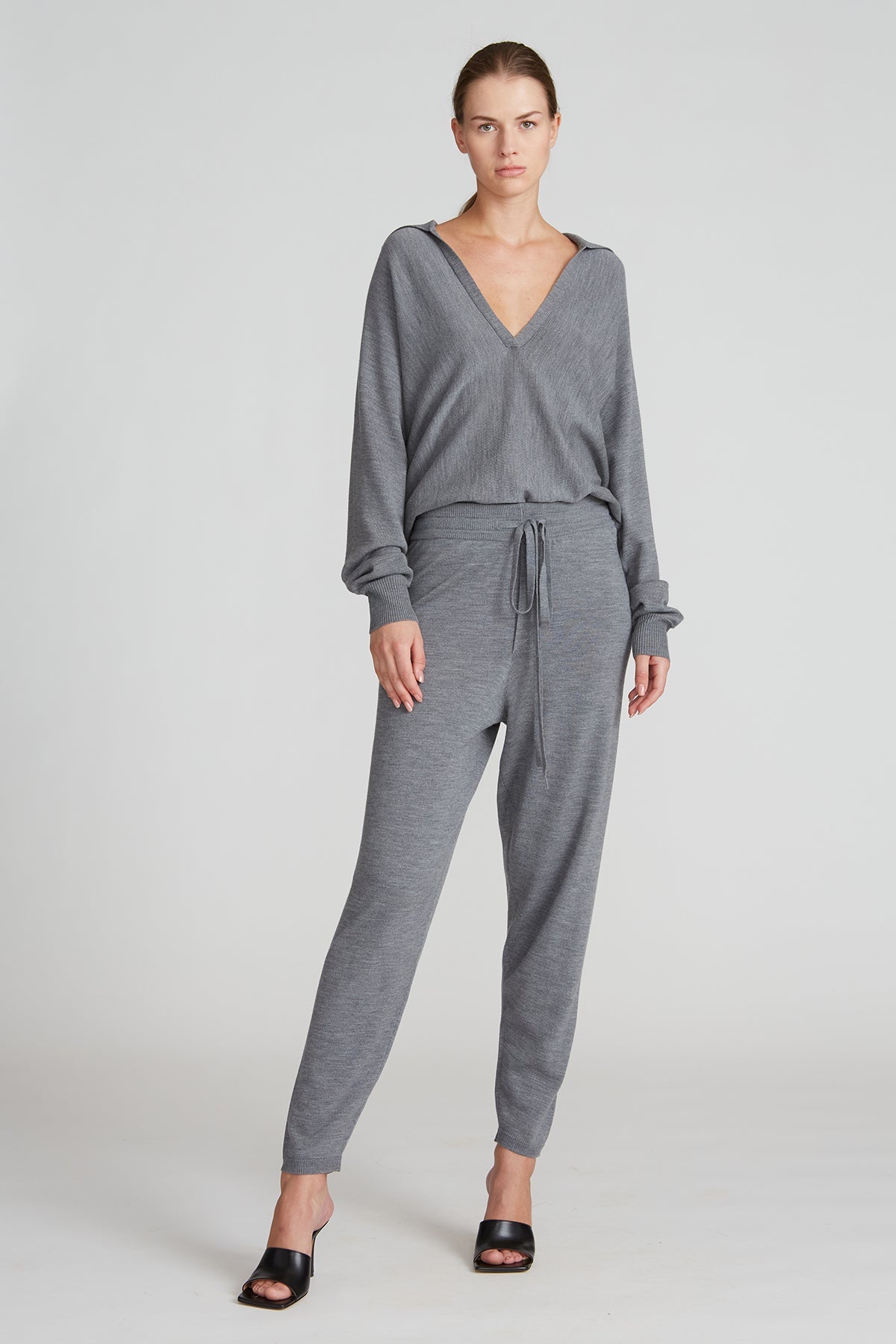 Halston | Claire Sweater Pant | Medium Heather Grey