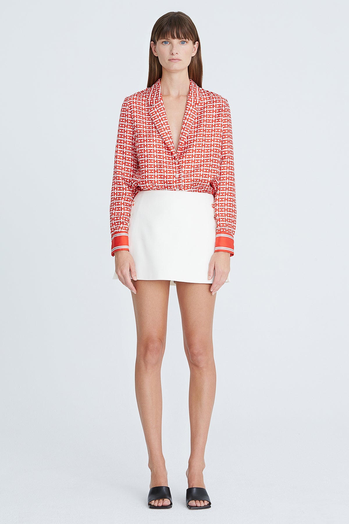 Halston | Hallie Cotton Twill Skort | Chalk