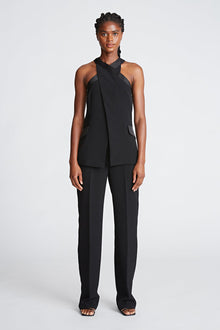 Halston | Drew Jumpsuit In Crepe/Satin | Black