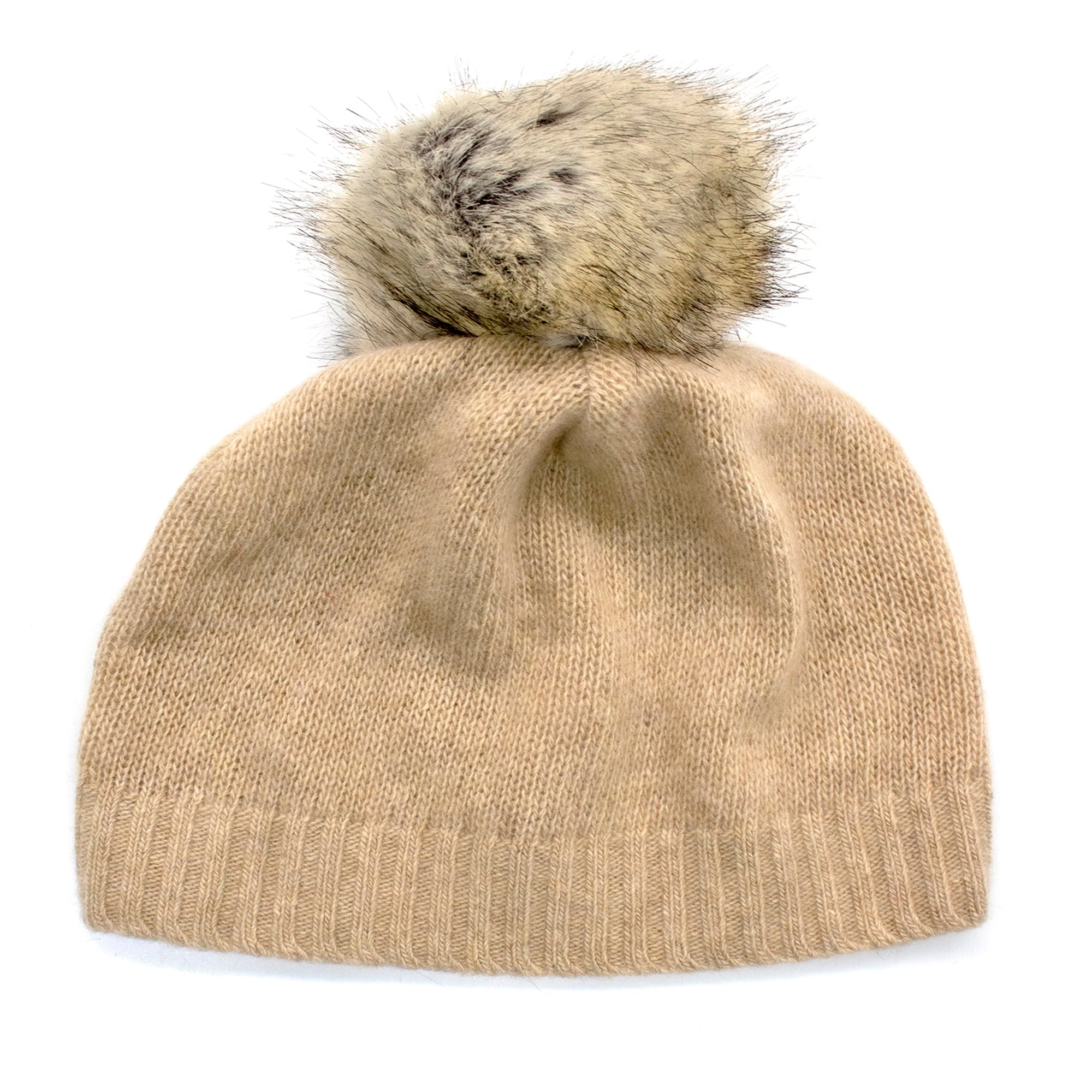 Cashmere Hat With Pom | Oatmeal