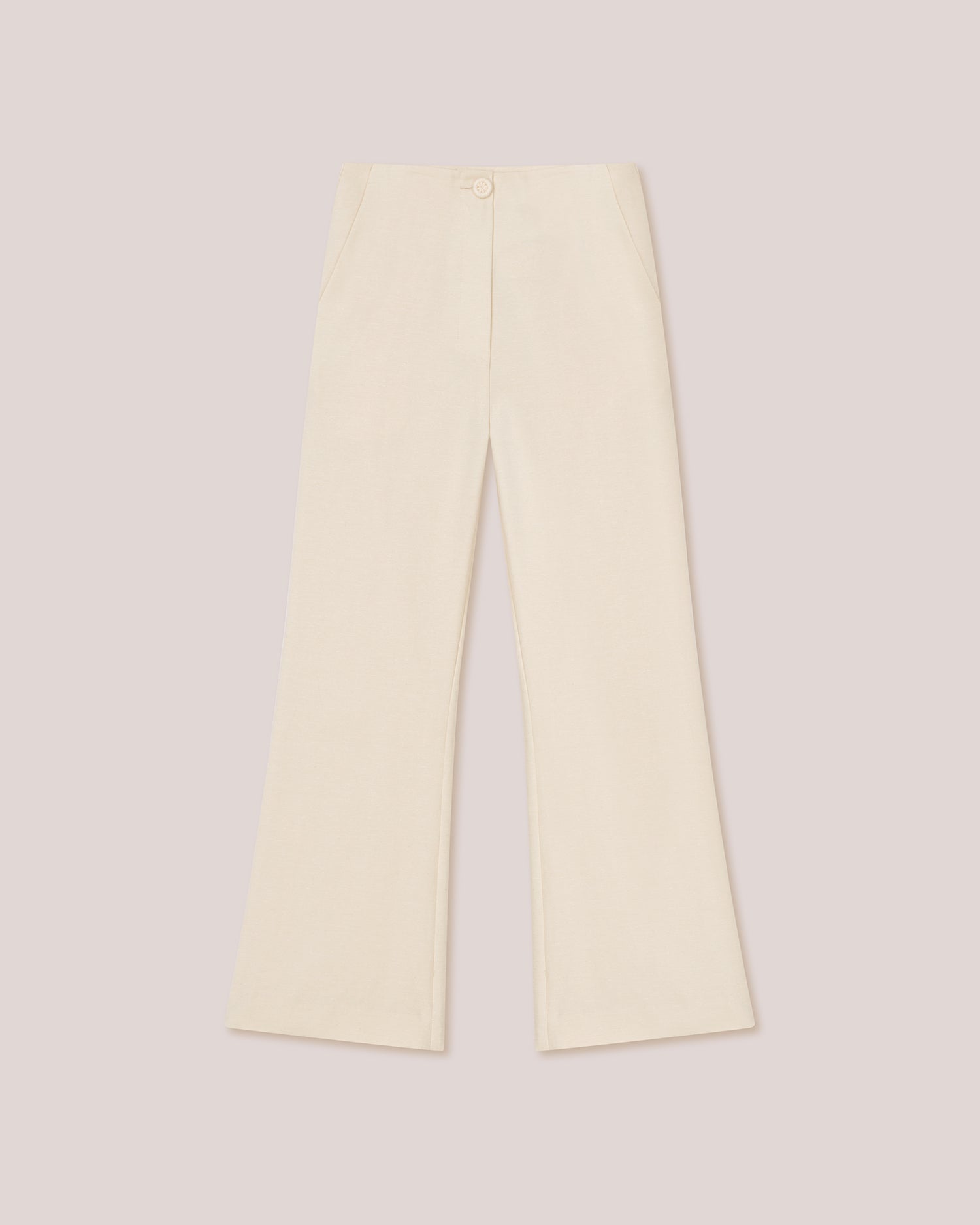 Womens | Beata Slim Leg Cropped Kick Flare Trouser | Creme