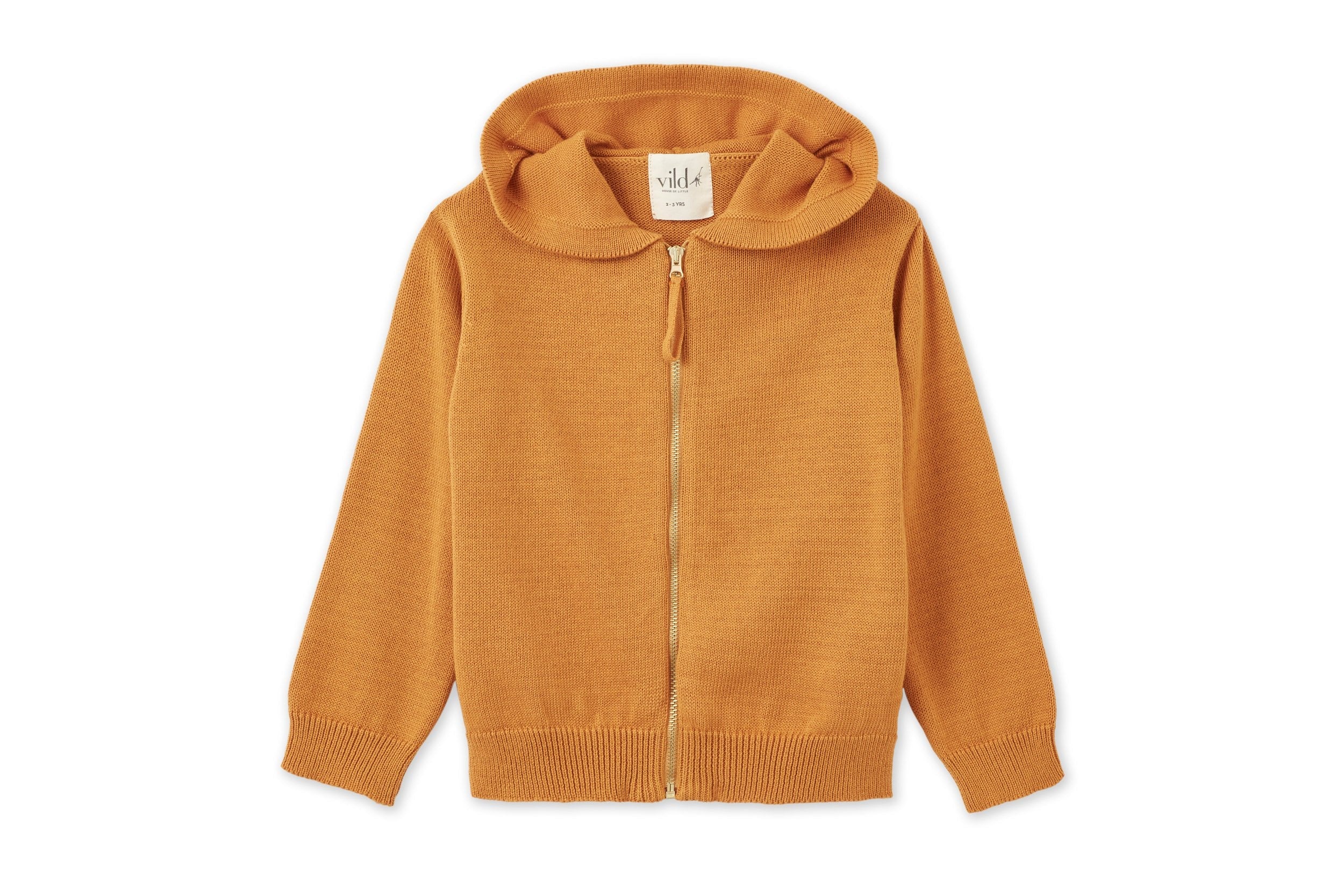 Organic Knit Cardigan | Dark Ochre