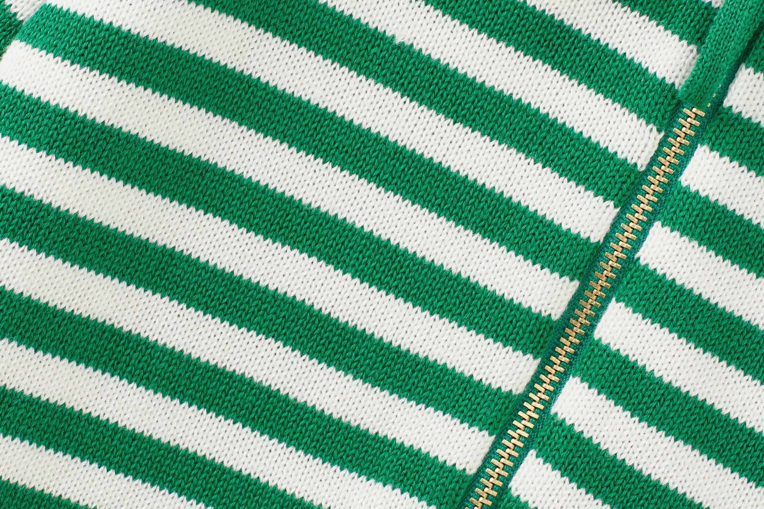 Organic Knit Cardigan | Green Striped