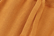 Organic Knit Wide Leg Trousers | Dark Ochre