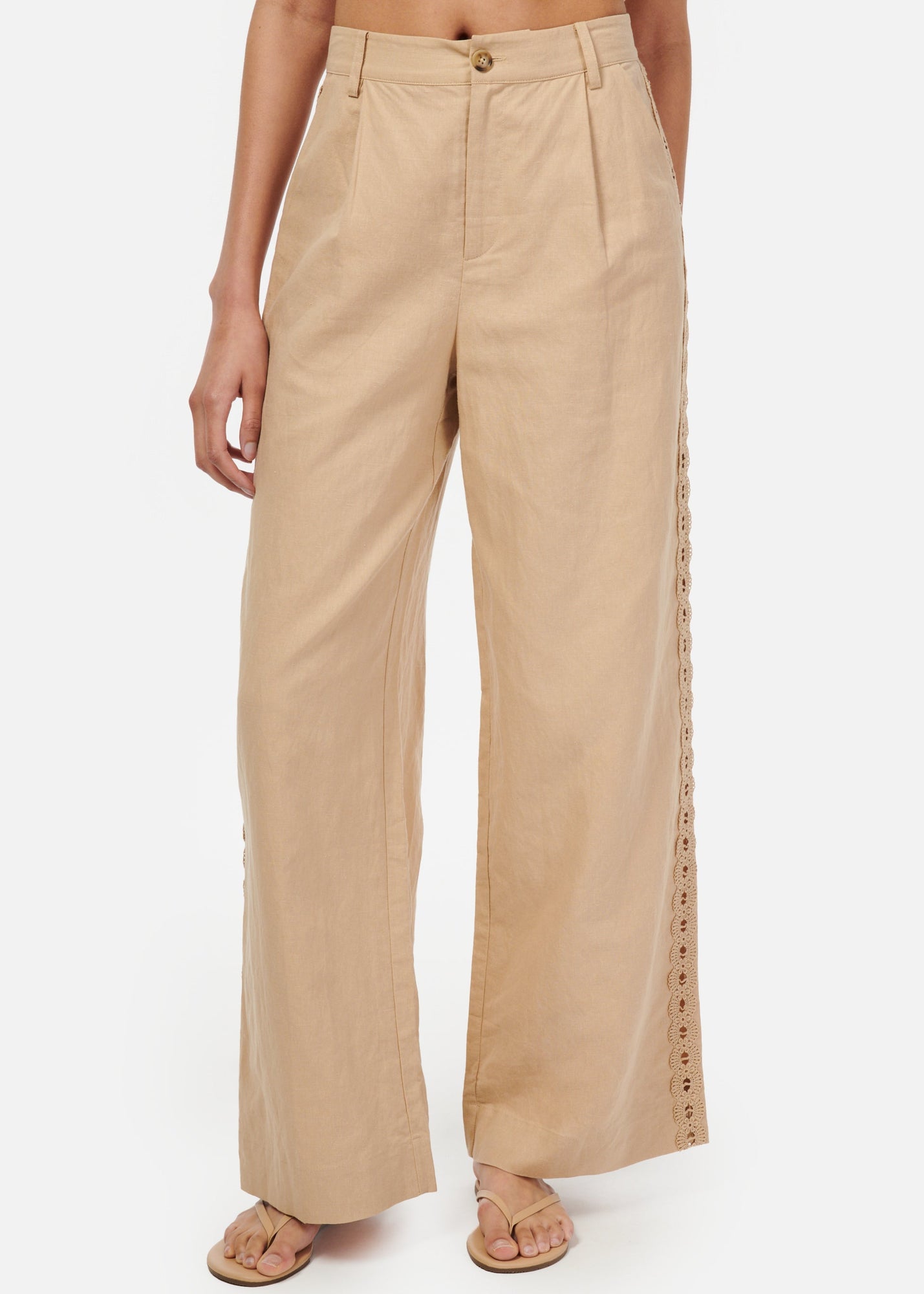 Akhila Wide Leg Pant | Irish Cream