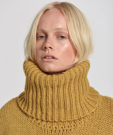 Winona Keyhole Roll Neck Sweater | Mustard