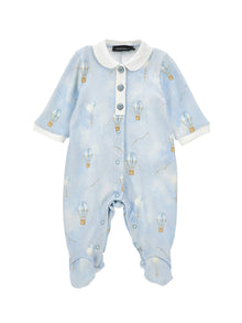 Boys | All-Over Cotton Playsuit With Collar | Cloud/Cream