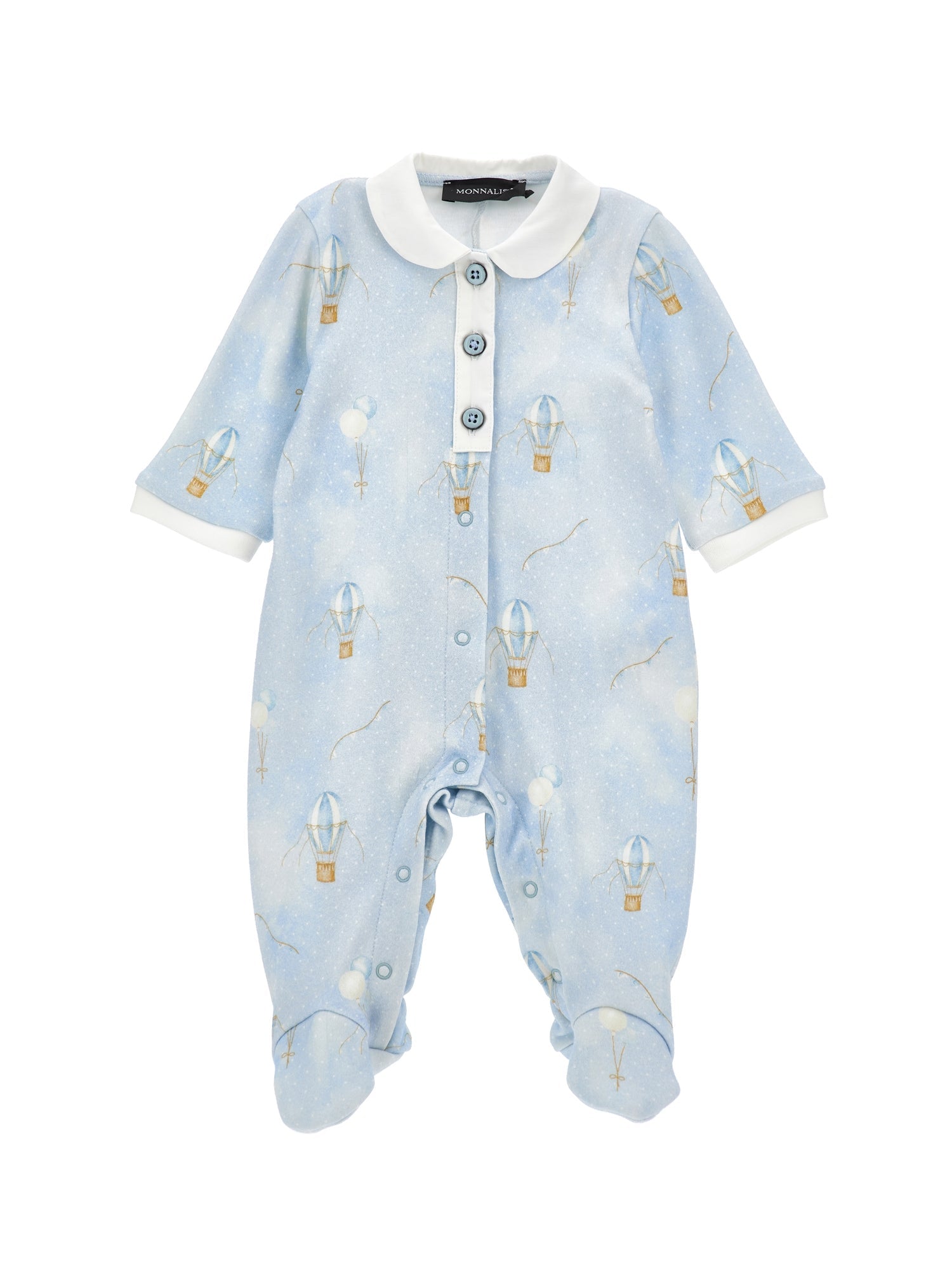 Boys | All-Over Cotton Playsuit With Collar | Cloud/Cream
