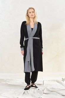 Cashmere Robe | Black/Grey