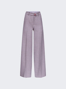 AREA | Crystal Button Wide Leg Trousers | Lilac