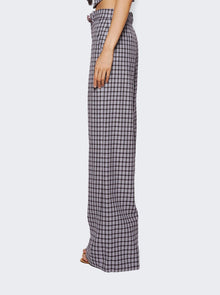 AREA | Crystal Button Wide Leg Trousers | Lilac