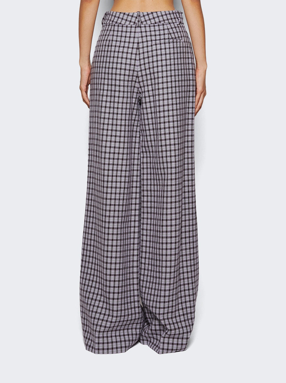 AREA | Crystal Button Wide Leg Trousers | Lilac