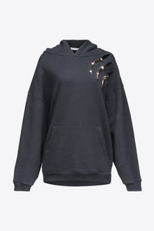 Claw Cutout Hoodie | Charcoal