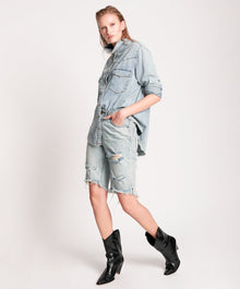 Truckers Mid Waist Relaxed Denim Shorts | Salty Dog