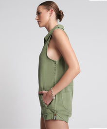 Braxton Mini Utility Jumpsuit | Super Khaki