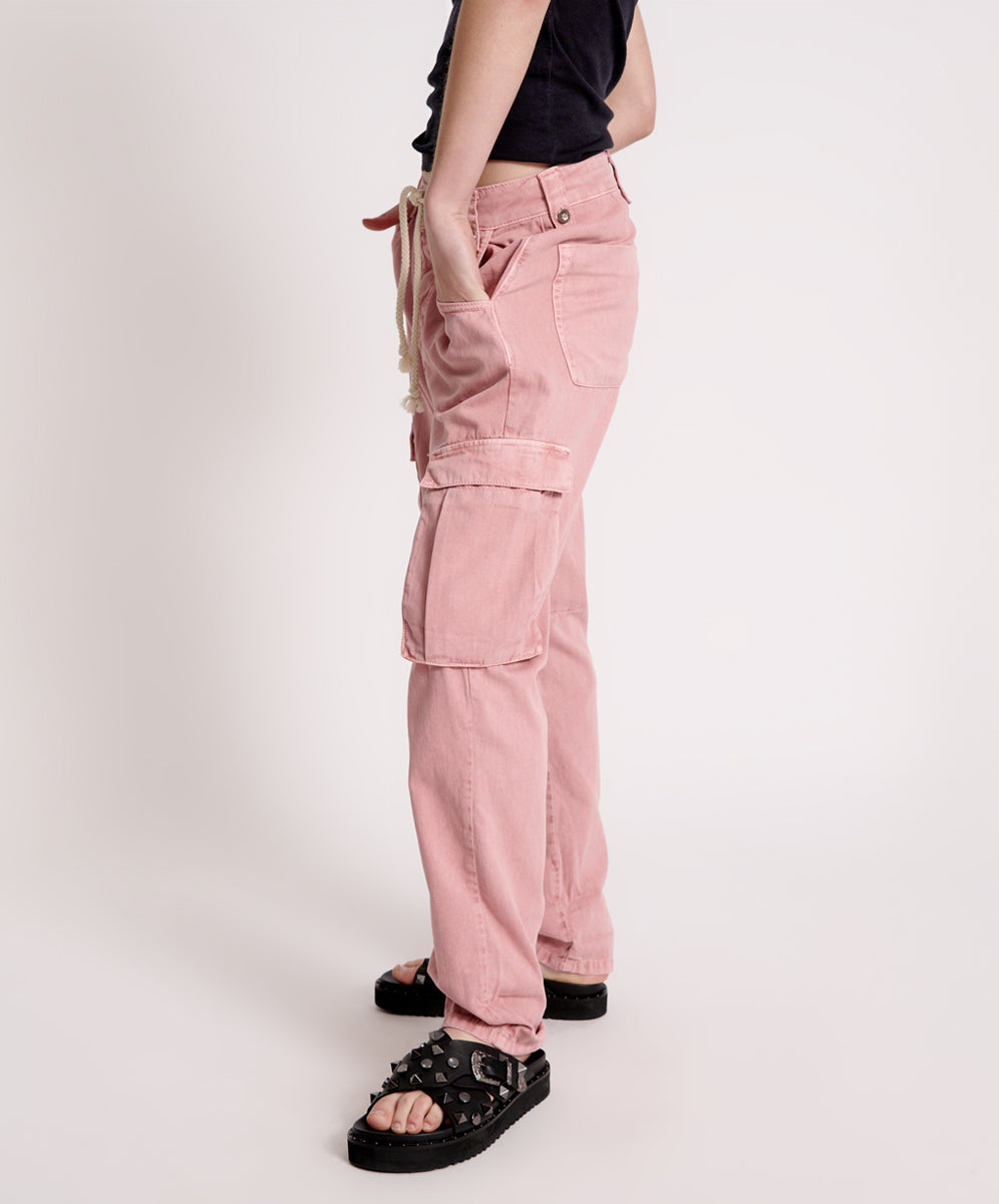 Safari High Waist Relaxed Tapered Denim Jeans | Dirty Pink