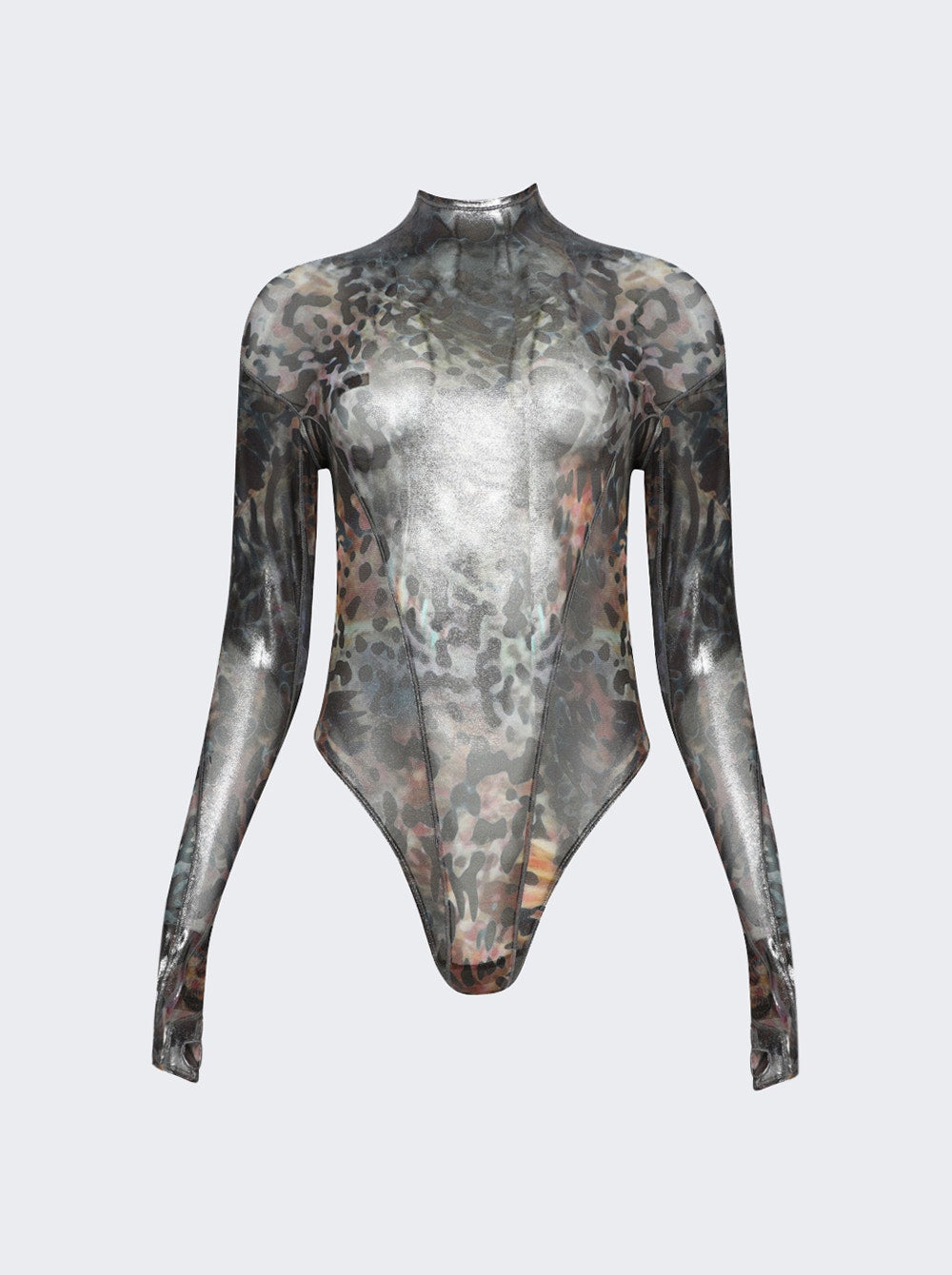 Women | Mugler | Printed Bodysuit | Octopus & Silver