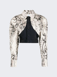 Women | Mugler | Cropped Panelled Jacket | Wrapped Snake Roccia