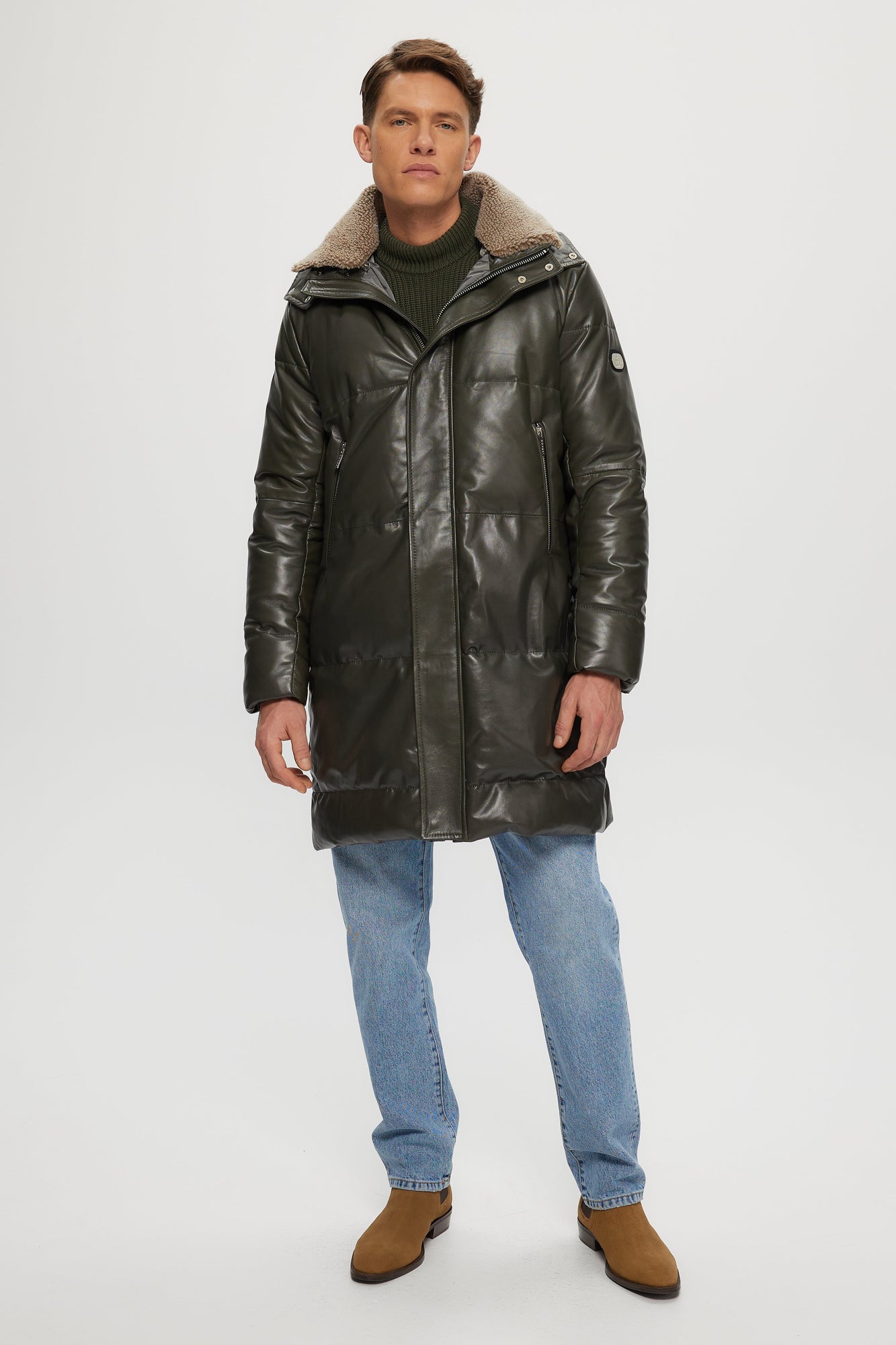 Après-Ski Parka With Detachable Select Shearling Lamb Collar | Men | Military x Khaki (V1)