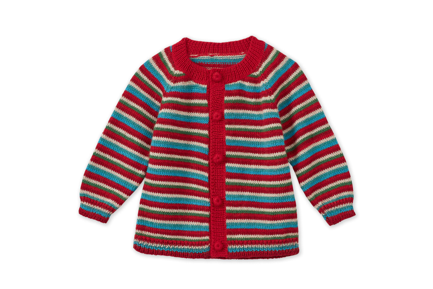 Baby Alpaca Cardigan | Multi Stripe