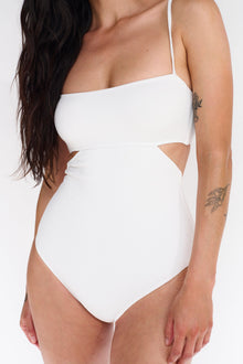 Boucle Hidden Underwire One Piece Suit | White