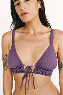 Tori Triangle Tie Detailed Bikini Top | Purple