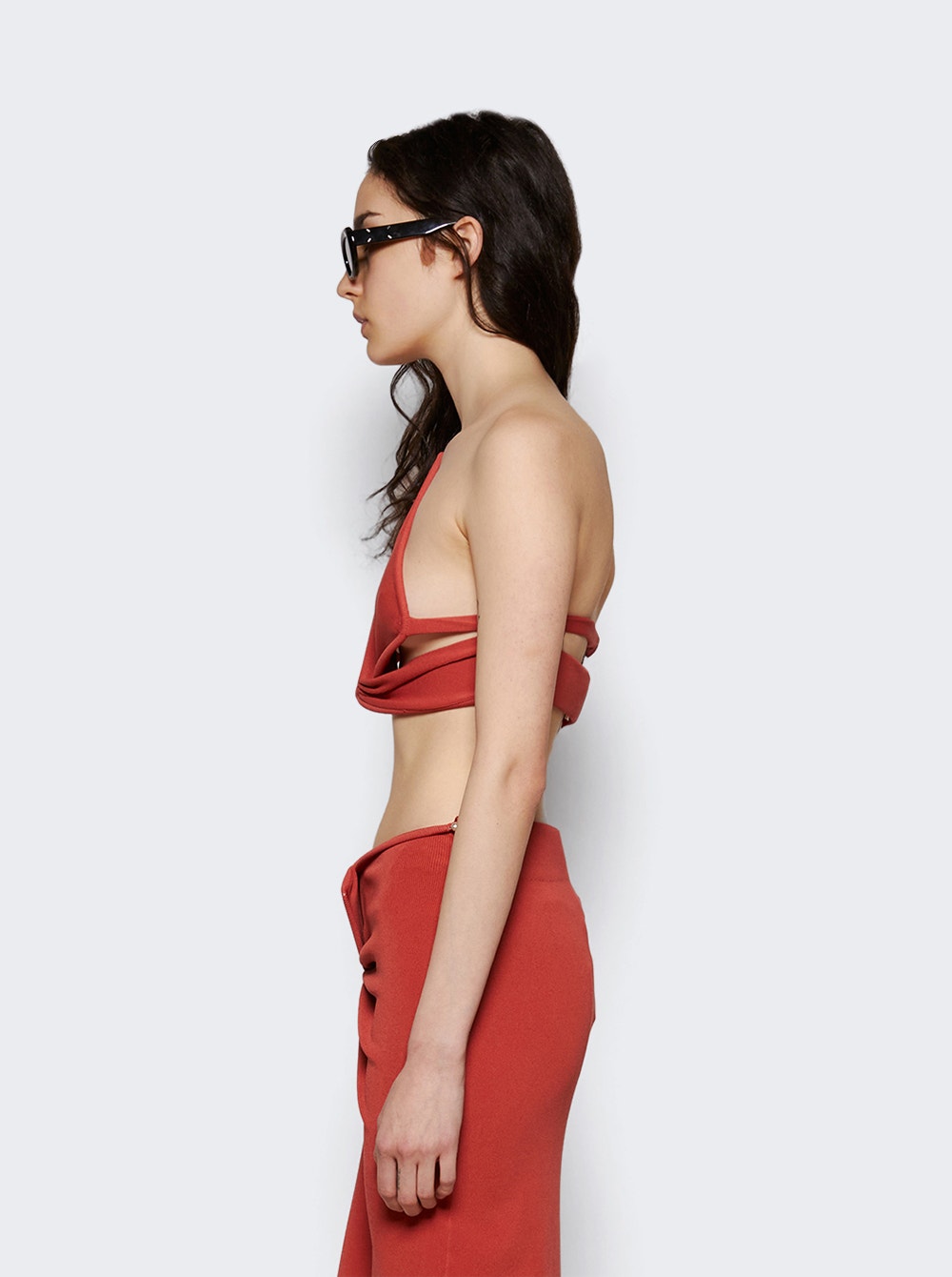 Women | Christopher Esber | Ore Pierced Spear Knit Bustier Brick | Red