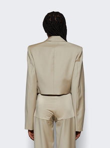 Women | Christopher Esber | Talus Scoop Front Crop Blazer Taupe | Beige