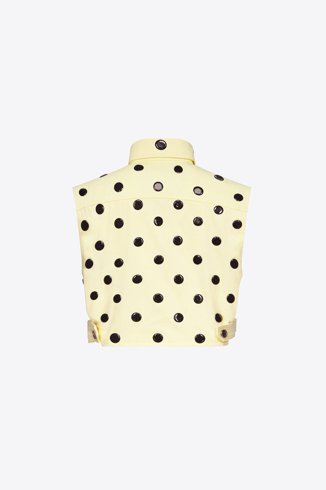 Polka Dot Sleeveless Top | Cream Yellow