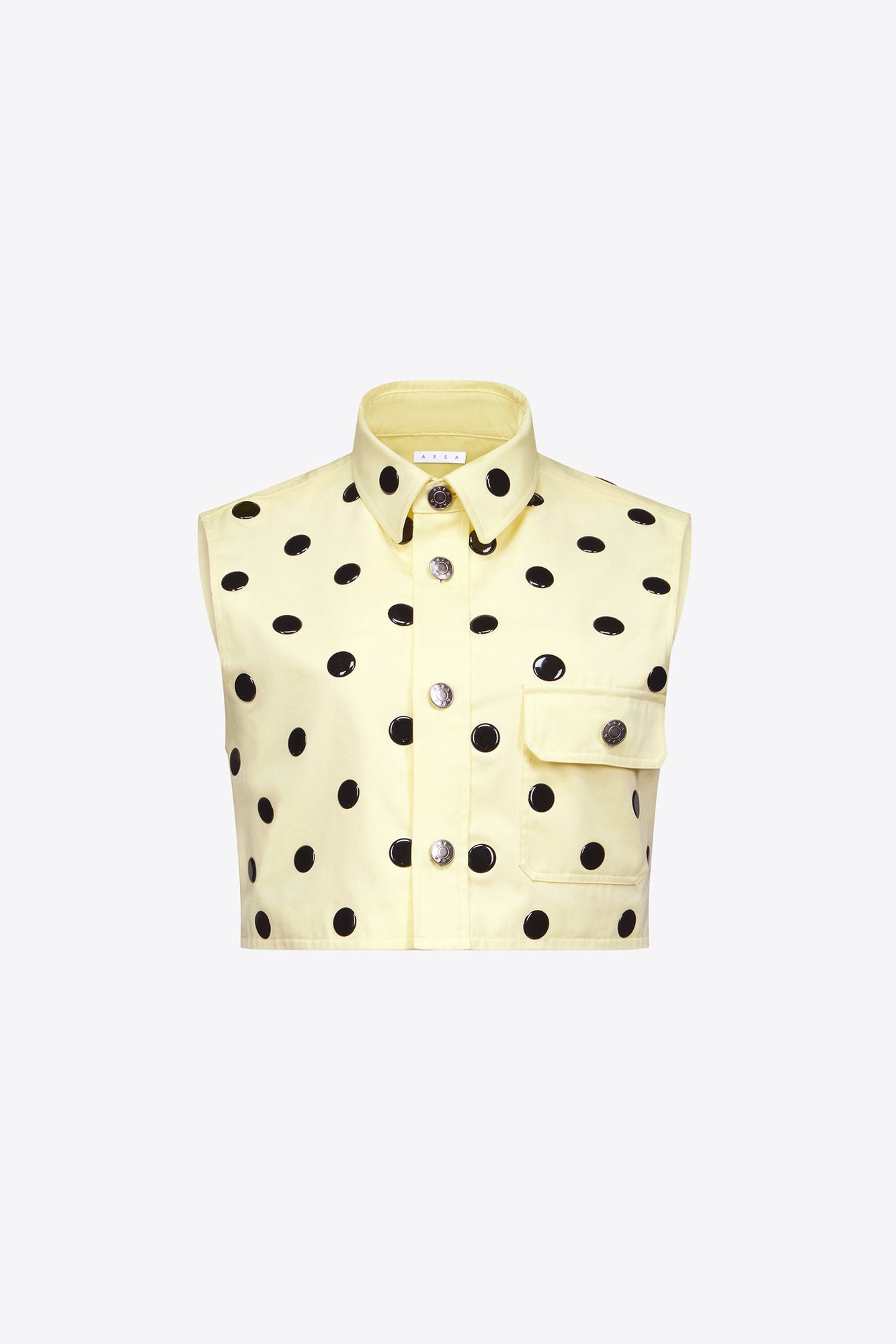 Polka Dot Sleeveless Top | Cream Yellow