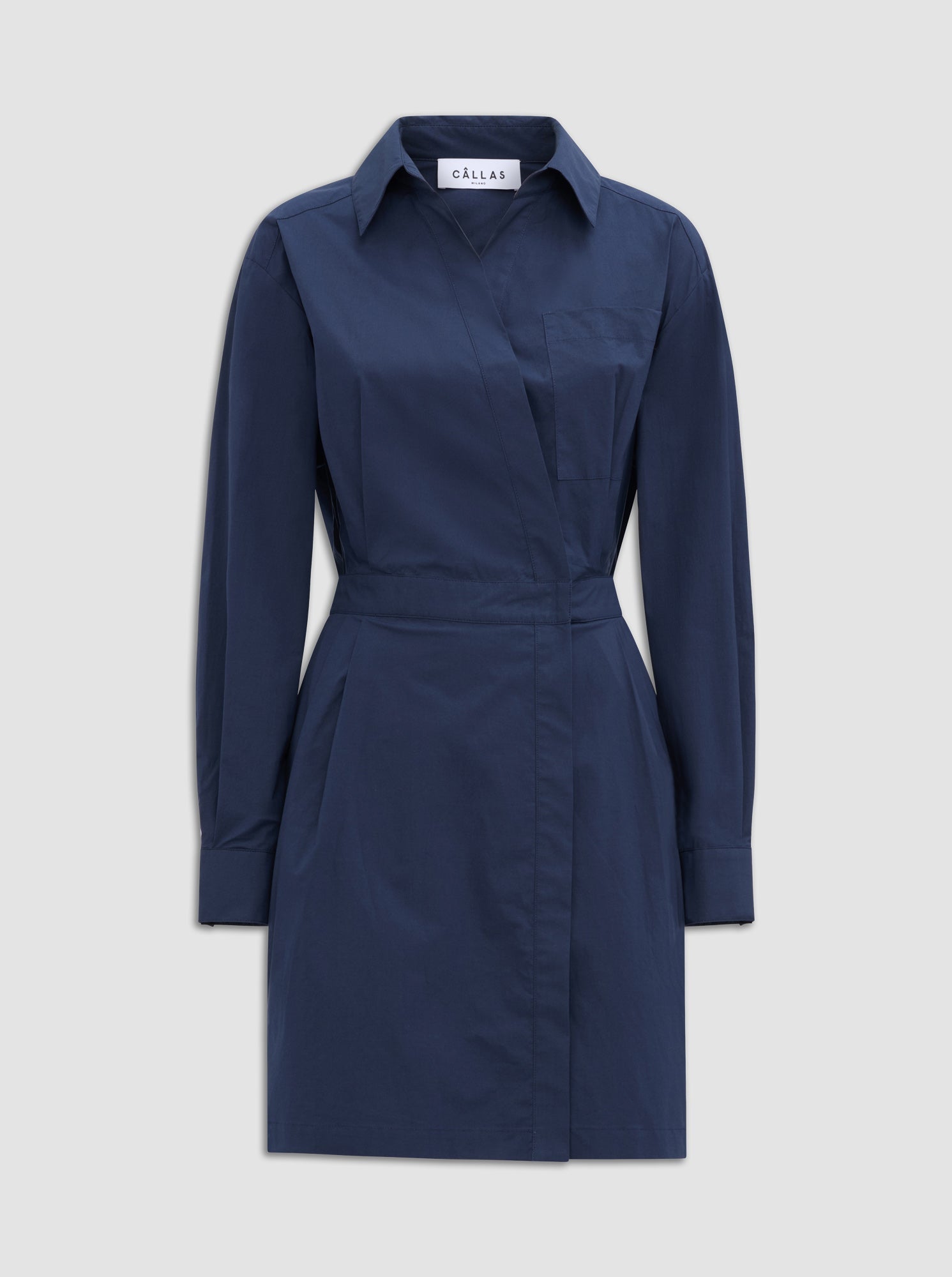 Jaxina Wrap Shirt Dress | Navy
