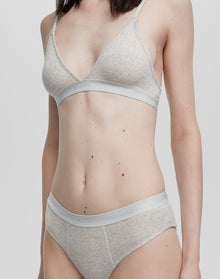 Womens | Hanes Ribbed Triangle Bra | Heather Grey