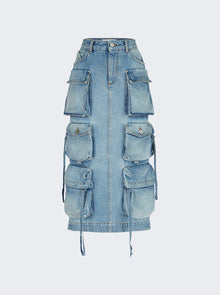 Women | The Attico | Denim Midi Skirt | Sku Blue